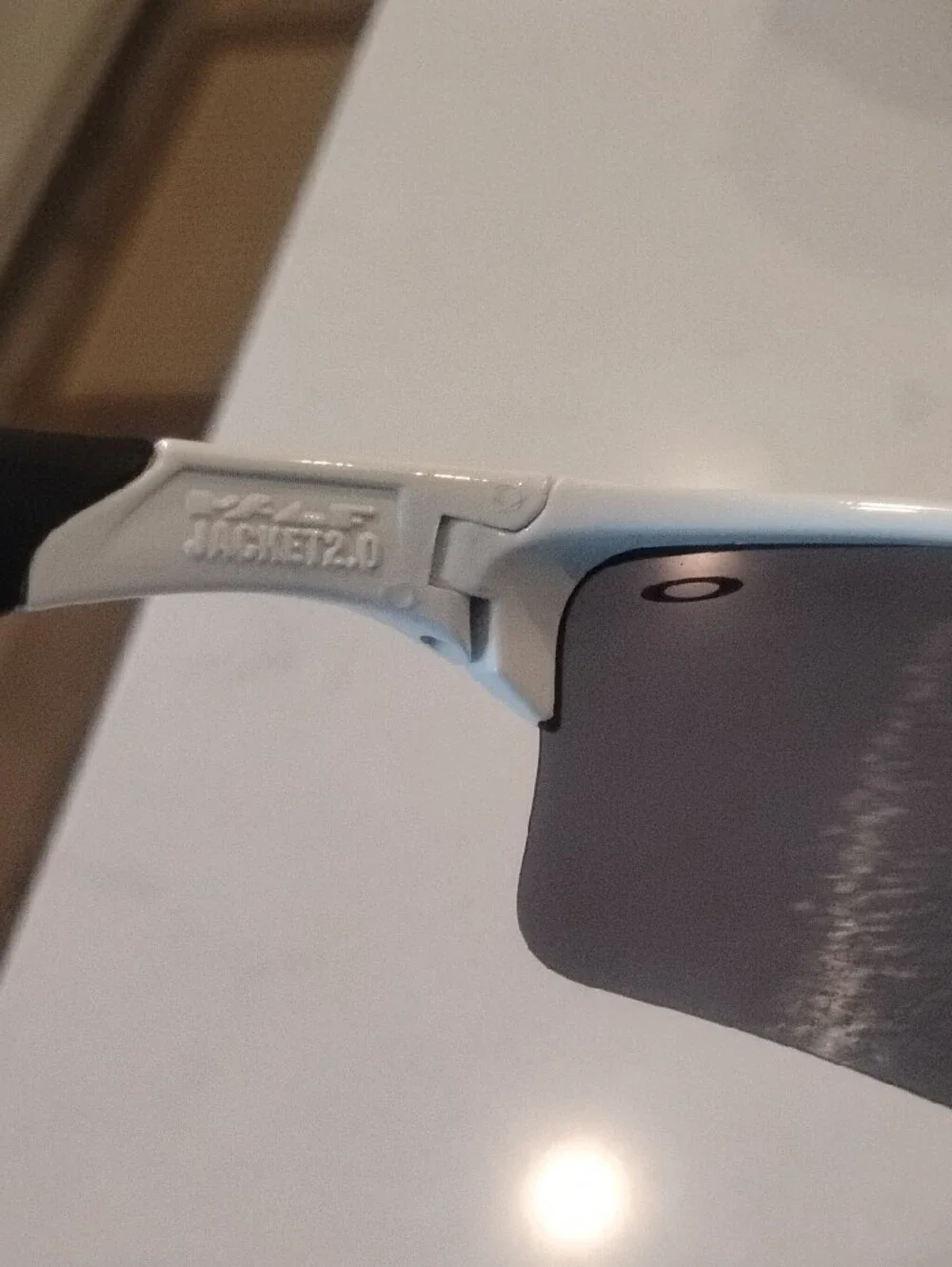 Oakley White and Black Half Jacket Frames With Black Lenses